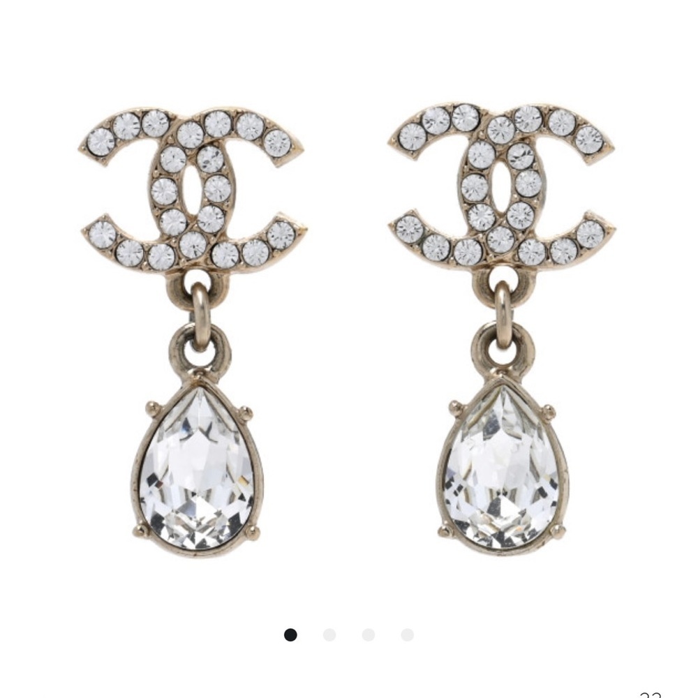 Chanel 2021 Strass CC Drop Earring - Picture 8 of 9